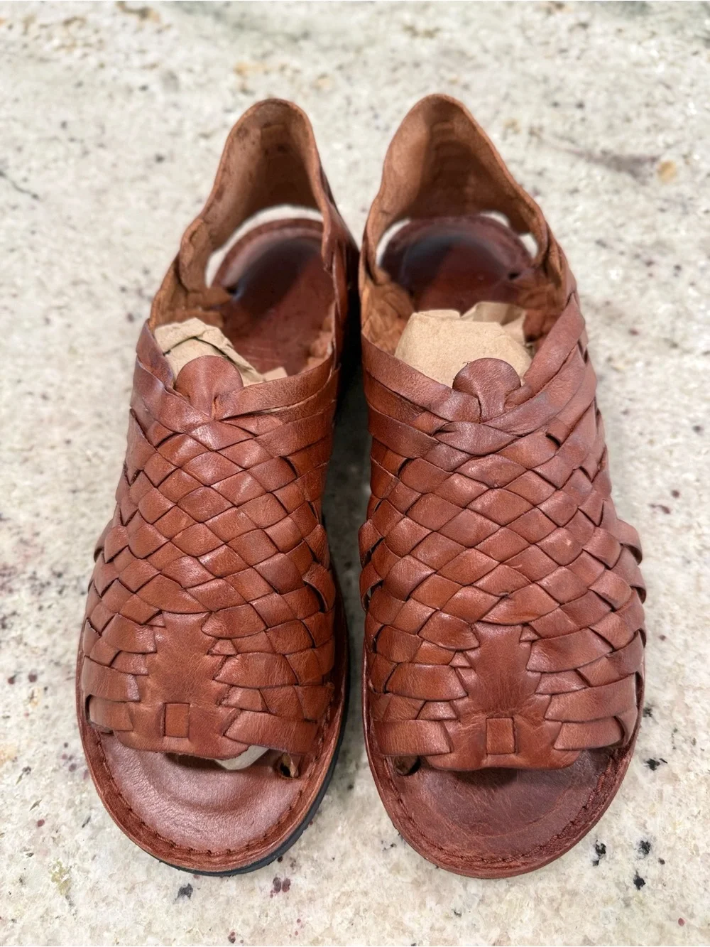 Brand X Huaraches Men's Woven Leather Sandals - Brown
